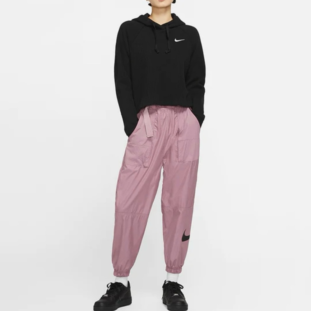 CLEARANCE Nike Black Hooded Ribbed Sweatshirt - Picture 9 of 12